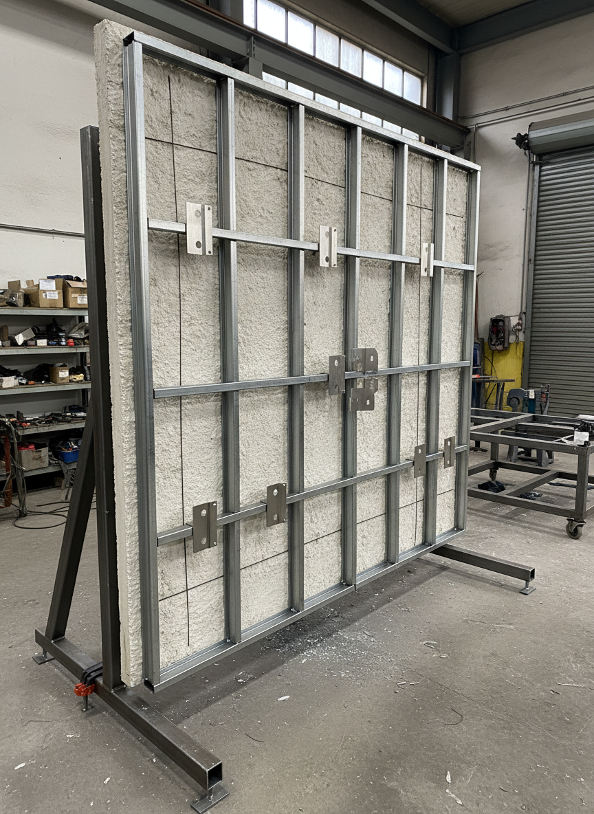 GRC panel joint detail showing mechanical fixing and alignment.