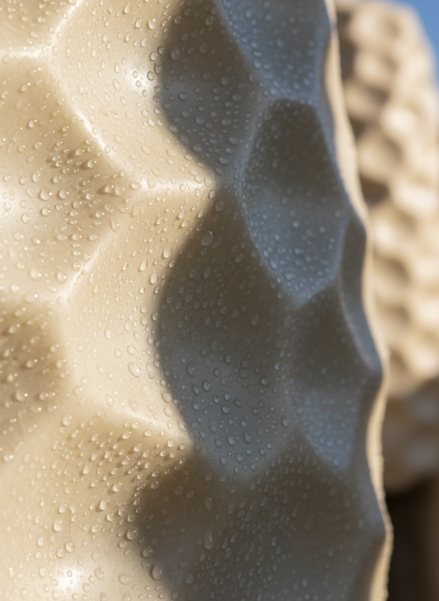 GRP façade panel with textured surface designed to resist heat, UV, and harsh environmental conditions